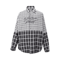 C2H4 My Own Private Planet Panelled Check Shirt "Multicolor"