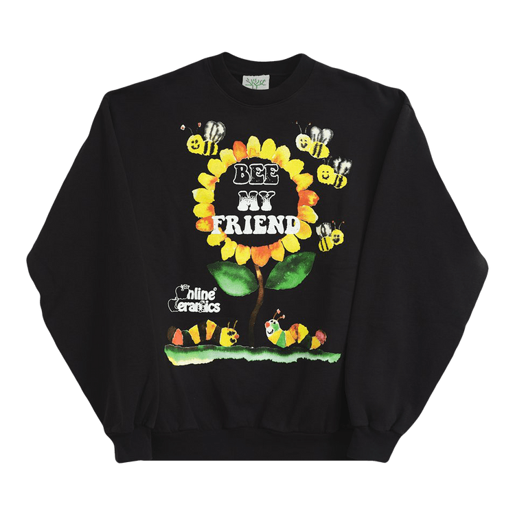 Online Ceramics Bee My Friend Crewneck "Off-Black"