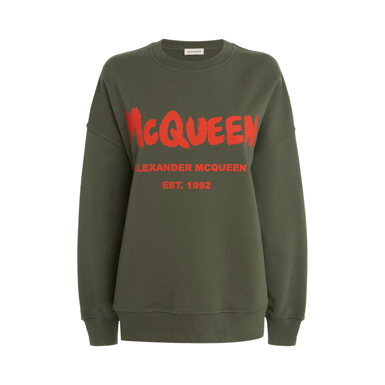 Alexander McQueen Graffiti Sweatshirt "Khaki/Orange"