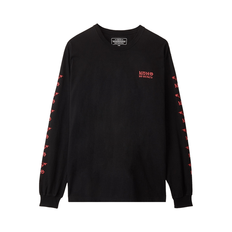 Neighborhood No Mercy-2 Long-Sleeve Tee "Black/Red"