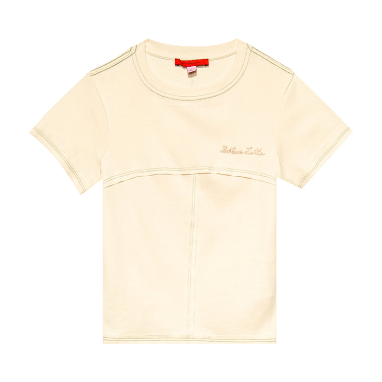 Eckhaus Latta Lapped Baby Tee "Cream"