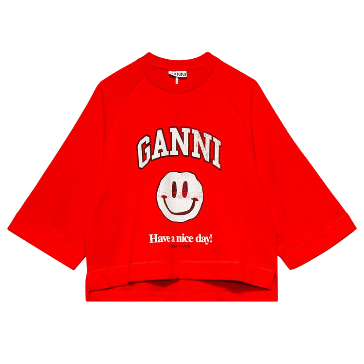 GANNI Smiley Raglan "Flame Scarlet"