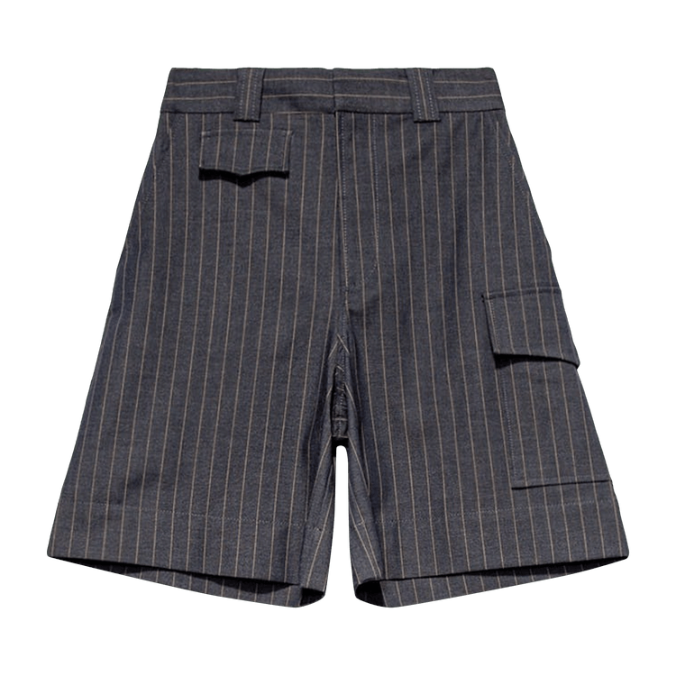 GANNI Stretch Stripe Shorts "Dress Blues"