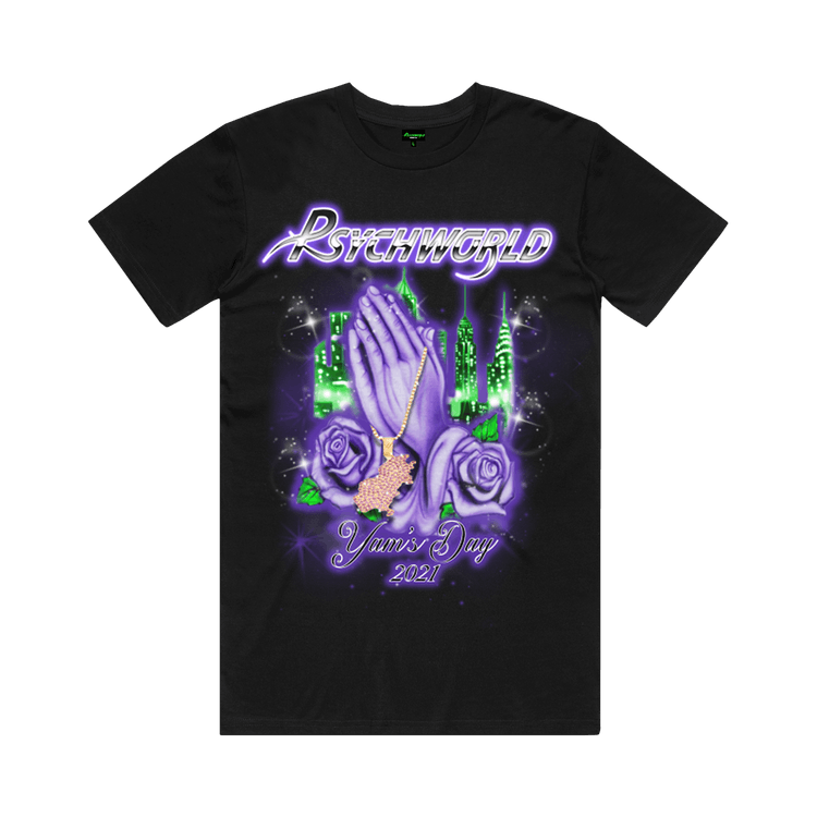 Psychworld x Yams Day 2021 Praying Hands T-Shirt "Black"