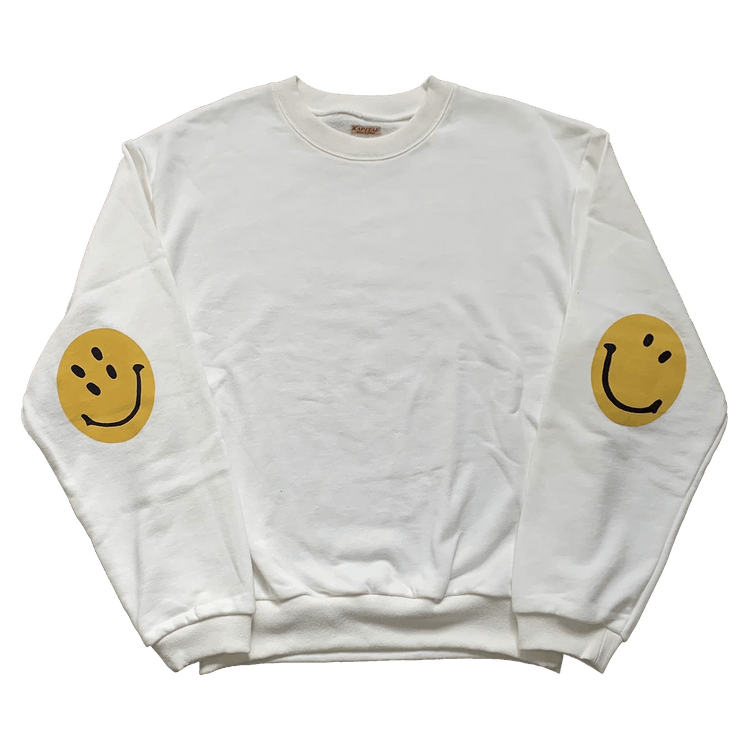 Kapital Eco Smiley Patch Crewneck "White"