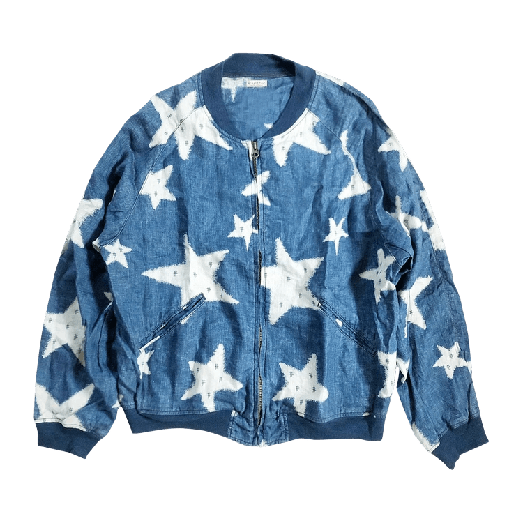Kapital Linen Stars Baggy Bomber Jacket "Indigo"