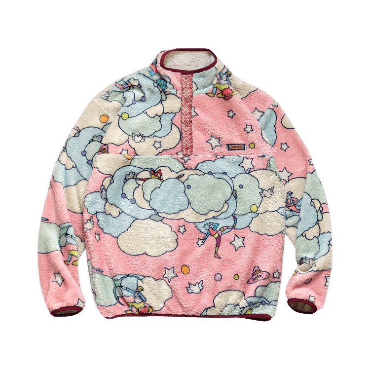 Kapital Paralympic Pattern Fleece Snap Sweater "Pink"