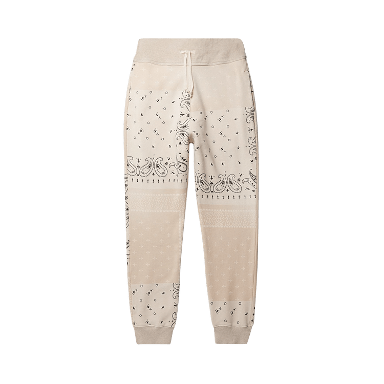 Kapital Fleece Knit Bandana Sweatpants "Ecru"