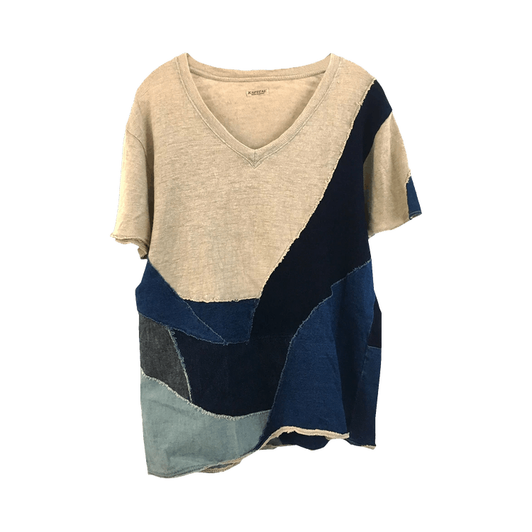 Kapital V-Neck Patchwork T-Shirt "Multicolor"