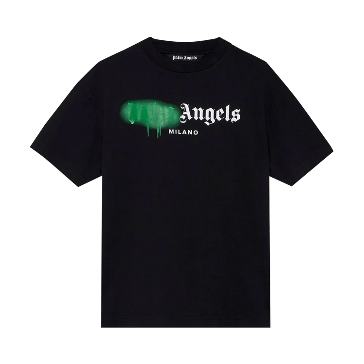 Palm Angels Milano Sprayed Logo T-Shirt "Black/Green"