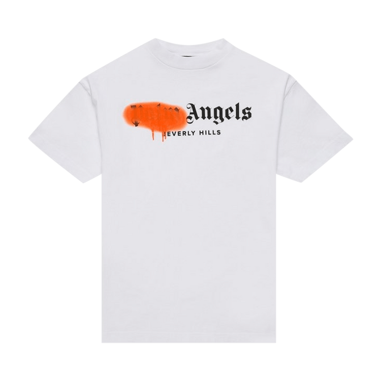 Palm Angels Beverly Hills Sprayed Tee "White/Orange"