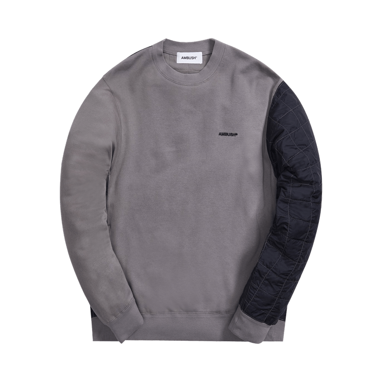Ambush Mix Quilted Fleece Sweatshirt "Dark Grey/Black"