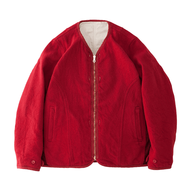 Visvim Wawona Reversible Down Jacket With Li Nep Tweed "Red"