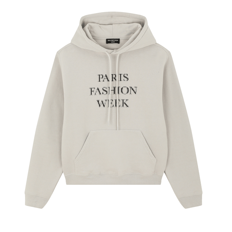 Balenciaga Paris Fashion Week Cropped Hoodie "Cement Grey/Black"