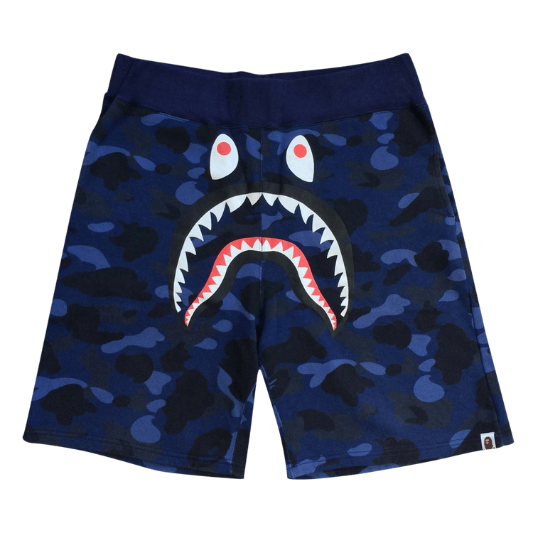 BAPE Camo Shark Sweat Shorts "Navy"