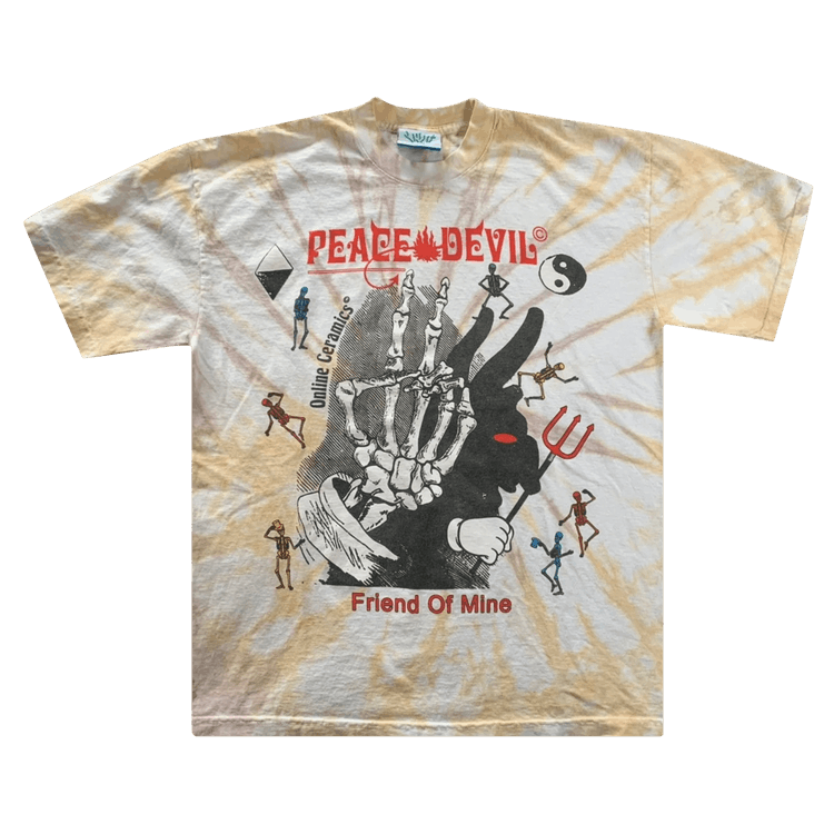 Online Ceramics Peace Devil Tee "Tie Dye"