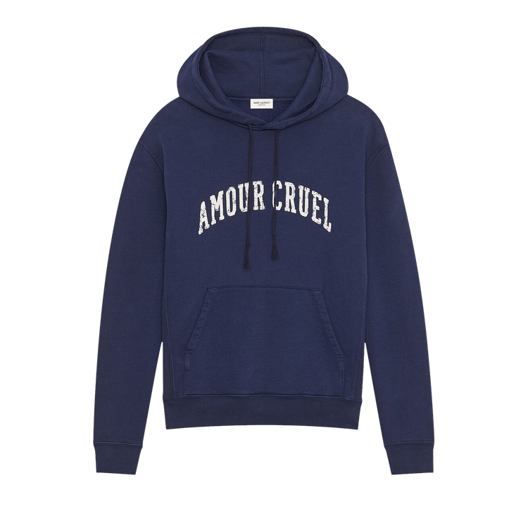 Saint Laurent Amour Cruel Popover Hoodie "Washed Navy"