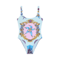Versace Trésor De La Mer Print Swimsuit "Light Blue/Multicolor"