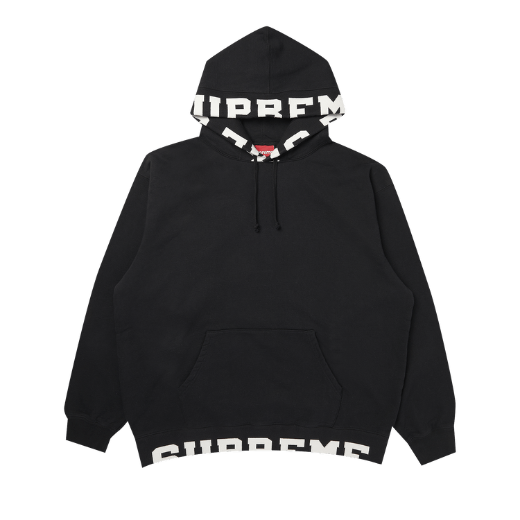 Supreme Cropped Logos Hooded Sweatshirt "Black"