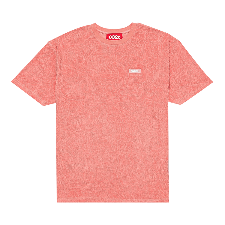 032C Topos Shaved Terry T-Shirt "Ex Neon Coral"
