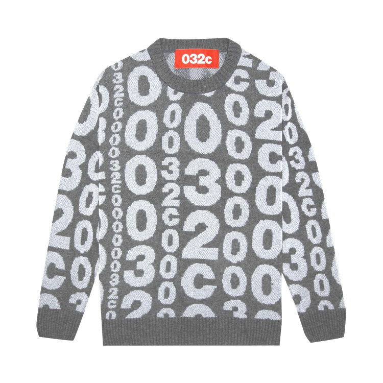 032C Allover Logo Knit Pullover "Grey"
