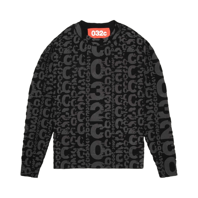 032C Allover Logo Knit "Black"