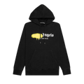 Palm Angels Malibu Sprayed Hoodie "Black/Fluo Yellow"