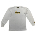 Drew House Chest Logo Long-Sleeve Tee "White"