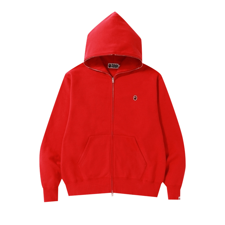 BAPE Relaxed One Point Full Zip Hoodie "Red"