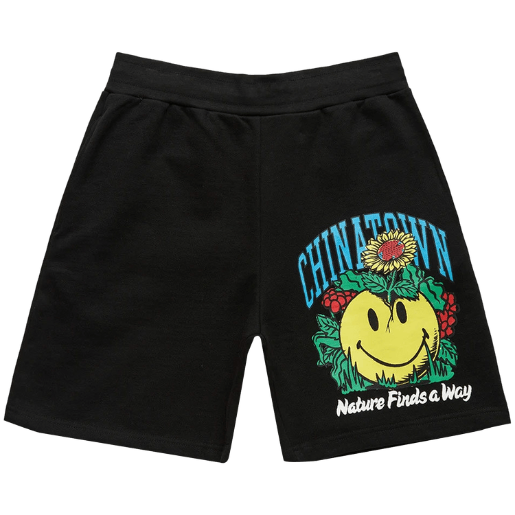 Chinatown Market Smiley Planter Sweatshorts "Black"