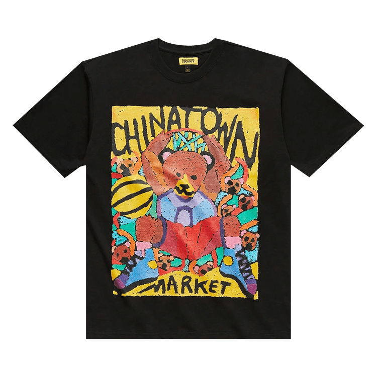 Chinatown Market Dunking Bear Watercolor T-Shirt "Black"