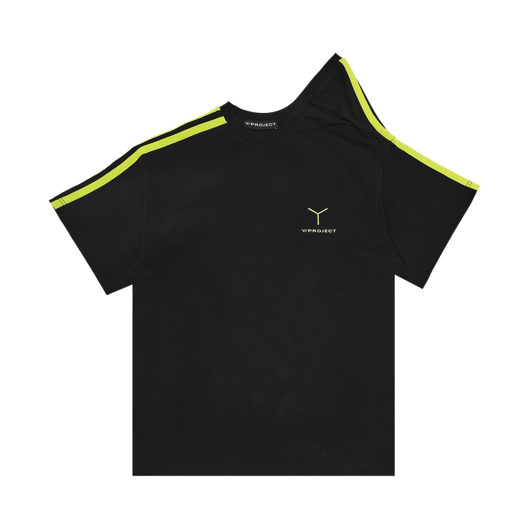 Y/Project Y Logo Clip Shoulder T-Shirt "Black/Lime Green"
