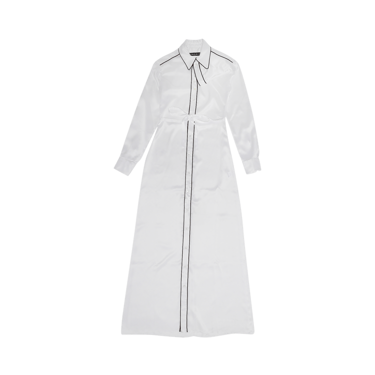 Y/Project Asymmetric Collar Full Length Shirt Dress "White"