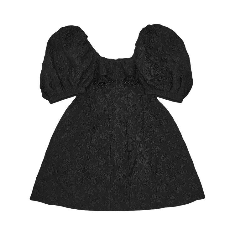 Simone Rocha Embellished Puff Sleeve Bustier Dress "Black/Jet"