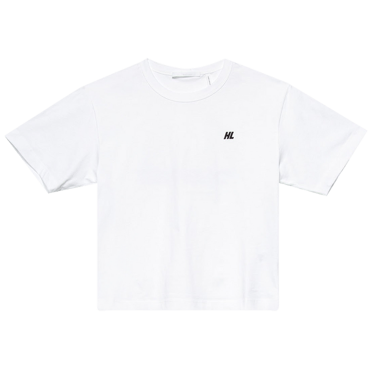 Helmut Lang Cropped Logo Tee "White"