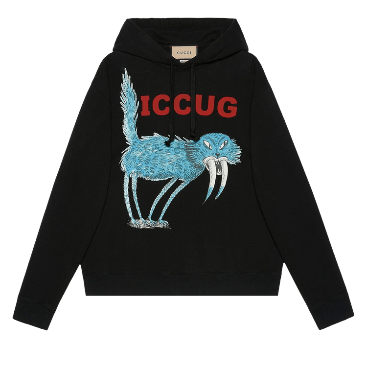 Gucci Sweatshirt With Iccug Animal Print By Freya Hartas "Black/Multicolor"