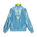 Gucci Shiny Jersey Sweatshirt With Web "Azure"