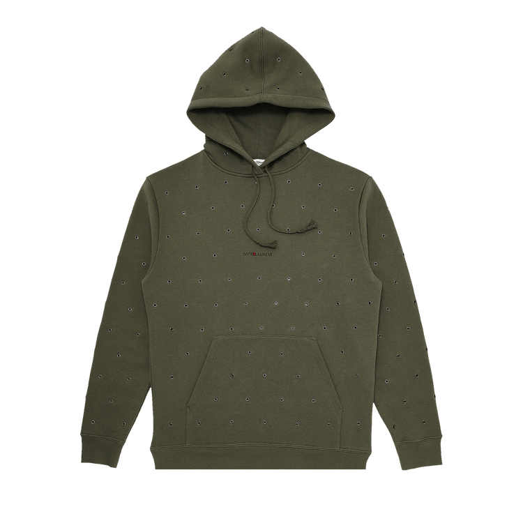Saint Laurent Rive Gauche Hoodie With Eyelets "Khaki"