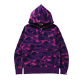 BAPE Color Camo Ape Head One Point Full Zip Hoodie "Purple"