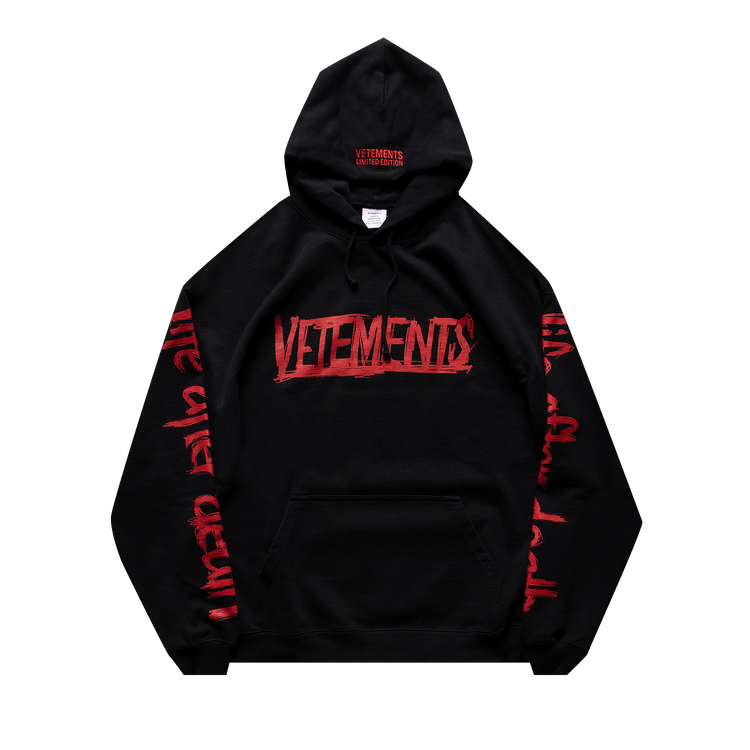 Vetements World Tour Logo Hoodie "Black/Red"
