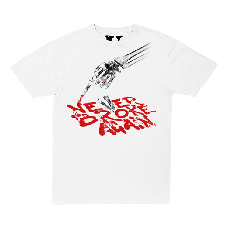 Vlone x Never Broke Again Bones T-Shirt "White"