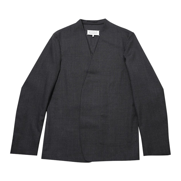 Maison Margiela Collarless Jacket "Dark Grey Melange"