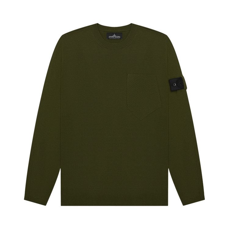 Stone Island Shadow Project Catch Pocket Crewneck "Olive"