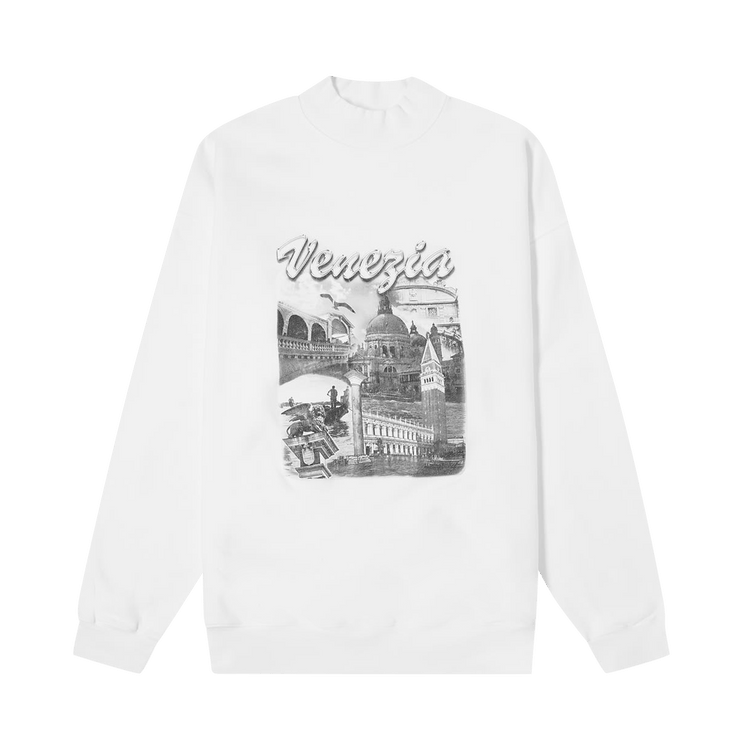 Balenciaga Venezia Print Crewneck "White/Grey"