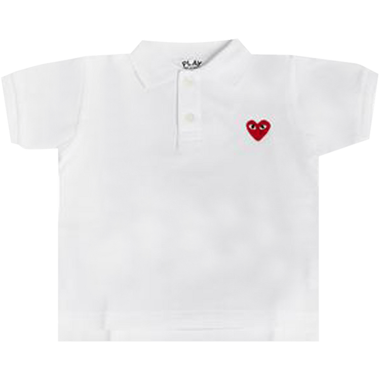 Comme des Garçons PLAY Kids Heart Polo "White"