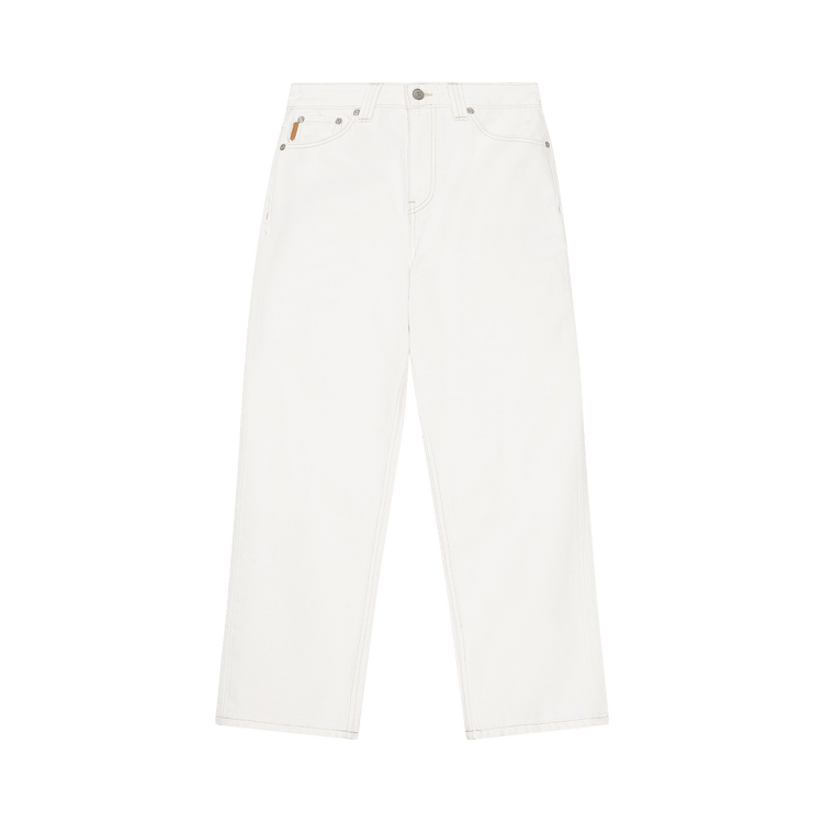 GANNI Relaxed High-Rise Straight Jeans "White"