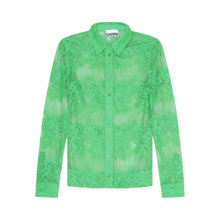 GANNI Lace Shirt "Green"