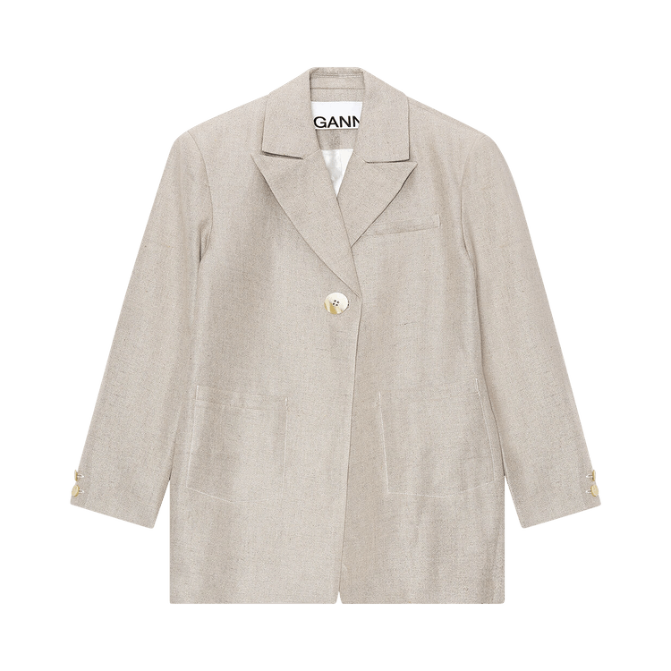 GANNI Linen Blazer "Nature"