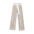 GANNI Linen High-Waisted Pants "Nature"