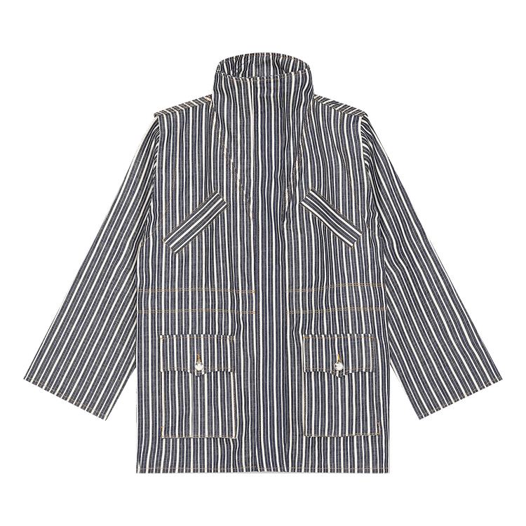 GANNI Mixed Stripe Denim Jacket "Indigo"
